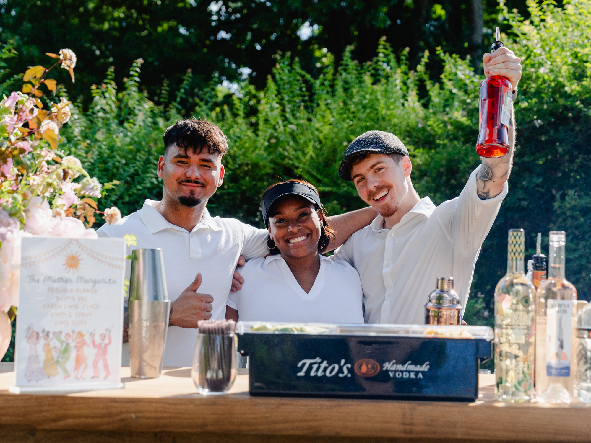 The Simply Greer team behind the bar at a Fairfield County event.